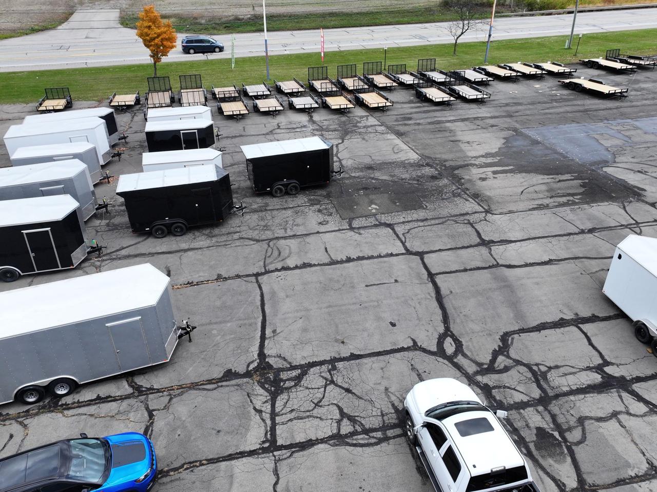 Aerial view of the Steel Tow Trailers lot
